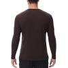 imageHUGE SPORTS Thermal Underwear for Men Long Sleeve Thermal Shirts Fleece Lined Crew Neck Base Layer Thermal Underwear TopBrown
