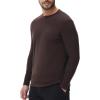 imageHUGE SPORTS Thermal Underwear for Men Long Sleeve Thermal Shirts Fleece Lined Crew Neck Base Layer Thermal Underwear TopBrown