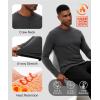 imageHUGE SPORTS Thermal Underwear for Men Long Sleeve Thermal Shirts Fleece Lined Crew Neck Base Layer Thermal Underwear TopDark Grey