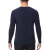 imageHUGE SPORTS Thermal Underwear for Men Long Sleeve Thermal Shirts Fleece Lined Crew Neck Base Layer Thermal Underwear TopNavy