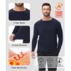 imageHUGE SPORTS Thermal Underwear for Men Long Sleeve Thermal Shirts Fleece Lined Crew Neck Base Layer Thermal Underwear TopNavy