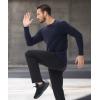 imageHUGE SPORTS Thermal Underwear for Men Long Sleeve Thermal Shirts Fleece Lined Crew Neck Base Layer Thermal Underwear TopNavy