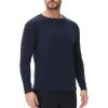 imageHUGE SPORTS Thermal Underwear for Men Long Sleeve Thermal Shirts Fleece Lined Crew Neck Base Layer Thermal Underwear TopNavy