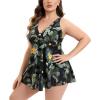 imageHUGE SPORTS Women Tankini Swimsuits Plus Size Two Piece Bathing Suits Swimwear Top with Bikini BottomsGreen