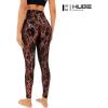 imageHUGE SPORTS Womens High Waisted Tummy Control Yoga Leggings with Pocket Running Workout Pants Active TightsBlack Copper