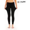 imageHUGE SPORTS Womens High Waisted Tummy Control Yoga Leggings with Pocket Running Workout Pants Active TightsBlack Stripe