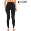 imageHUGE SPORTS Womens High Waisted Tummy Control Yoga Leggings with Pocket Running Workout Pants Active TightsBlack Stripe