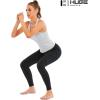 imageHUGE SPORTS Womens High Waisted Tummy Control Yoga Leggings with Pocket Running Workout Pants Active TightsBlack Stripe