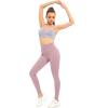 imageHUGE SPORTS Womens High Waisted Tummy Control Yoga Leggings with Pocket Running Workout Pants Active TightsPurple Zebra