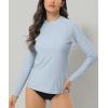 imageHUGE SPORTS Womens Rash Guard Long Sleeve Sun Protection UPF 50 Swimwear Shirts Quick Dry Swimsuit Surf TopBlue