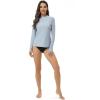 imageHUGE SPORTS Womens Rash Guard Long Sleeve Sun Protection UPF 50 Swimwear Shirts Quick Dry Swimsuit Surf TopBlue