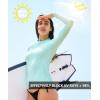 imageHUGE SPORTS Womens Rash Guard Long Sleeve Sun Protection UPF 50 Swimwear Shirts Quick Dry Swimsuit Surf TopLight Blue
