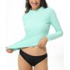 imageHUGE SPORTS Womens Rash Guard Long Sleeve Sun Protection UPF 50 Swimwear Shirts Quick Dry Swimsuit Surf TopLight Blue