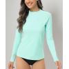 imageHUGE SPORTS Womens Rash Guard Long Sleeve Sun Protection UPF 50 Swimwear Shirts Quick Dry Swimsuit Surf TopLight Blue