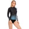 imageHUGE SPORTS Womens Rash Guard Long Sleeve Sun Protection UPF 50 Swimwear Shirts Quick Dry Swimsuit Surf TopLion