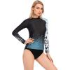 imageHUGE SPORTS Womens Rash Guard Long Sleeve Sun Protection UPF 50 Swimwear Shirts Quick Dry Swimsuit Surf TopLion