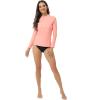 imageHUGE SPORTS Womens Rash Guard Long Sleeve Sun Protection UPF 50 Swimwear Shirts Quick Dry Swimsuit Surf TopPink