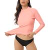 imageHUGE SPORTS Womens Rash Guard Long Sleeve Sun Protection UPF 50 Swimwear Shirts Quick Dry Swimsuit Surf TopPink