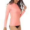 imageHUGE SPORTS Womens Rash Guard Long Sleeve Sun Protection UPF 50 Swimwear Shirts Quick Dry Swimsuit Surf TopPink