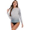imageHUGE SPORTS Womens Rash Guard Long Sleeve Sun Protection UPF 50 Swimwear Shirts Quick Dry Swimsuit Surf TopShark