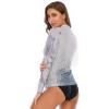 imageHUGE SPORTS Womens Rash Guard Long Sleeve Sun Protection UPF 50 Swimwear Shirts Quick Dry Swimsuit Surf TopShark