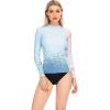 imageHUGE SPORTS Womens Rash Guard Long Sleeve Sun Protection UPF 50 Swimwear Shirts Quick Dry Swimsuit Surf TopTiger