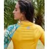 imageHUGE SPORTS Womens Rash Guard Long Sleeve Sun Protection UPF 50 Swimwear Shirts Quick Dry Swimsuit Surf TopYellow