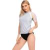 imageHUGE SPORTS Womens Rash Guard Short Sleeve Sun Protection UPF 50 Swimwear Shirts Quick Dry Swimsuit TopLight Blue
