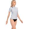 imageHUGE SPORTS Womens Rash Guard Short Sleeve Sun Protection UPF 50 Swimwear Shirts Quick Dry Swimsuit TopLight Blue