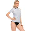imageHUGE SPORTS Womens Rash Guard Short Sleeve Sun Protection UPF 50 Swimwear Shirts Quick Dry Swimsuit TopLight Blue