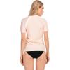 imageHUGE SPORTS Womens Rash Guard Short Sleeve Sun Protection UPF 50 Swimwear Shirts Quick Dry Swimsuit TopLight Orange