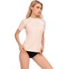 imageHUGE SPORTS Womens Rash Guard Short Sleeve Sun Protection UPF 50 Swimwear Shirts Quick Dry Swimsuit TopLight Orange