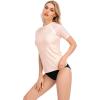 imageHUGE SPORTS Womens Rash Guard Short Sleeve Sun Protection UPF 50 Swimwear Shirts Quick Dry Swimsuit TopLight Orange
