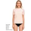 imageHUGE SPORTS Womens Rash Guard Short Sleeve Sun Protection UPF 50 Swimwear Shirts Quick Dry Swimsuit TopLight Orange