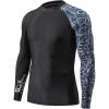 imageHUGE SPORTS Mens Rash Guard Long Sleeves UPF 50 UV Sun Protection Quick Drying Splice Compression Swim ShirtsLeopard Print