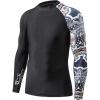 imageHUGE SPORTS Mens Rash Guard Long Sleeves UPF 50 UV Sun Protection Quick Drying Splice Compression Swim ShirtsSplit