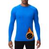 imageHUGE SPORTS Mens Thermal Base Layer Top for Winter Moisture Wicking Athletic Shirts for Skiing Running WorkoutBlue
