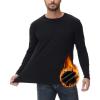 imageHUGE SPORTS Thermal Underwear for Men Long Sleeve Thermal Shirts Fleece Lined Crew Neck Base Layer Thermal Underwear TopBlack