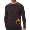 imageHUGE SPORTS Thermal Underwear for Men Long Sleeve Thermal Shirts Fleece Lined Crew Neck Base Layer Thermal Underwear TopBrown