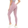 imageHUGE SPORTS Womens High Waisted Tummy Control Yoga Leggings with Pocket Running Workout Pants Active TightsPurple Zebra