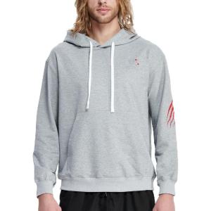 imageHUGE SPORTS Mens Novelty Hoodies Sports Pullover Casual Sweatshirt With Pouch PocketGrey Claw