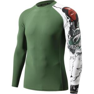 imageHUGE SPORTS Mens Rash Guard Long Sleeves UPF 50 UV Sun Protection Quick Drying Splice Compression Swim ShirtsGuanyu