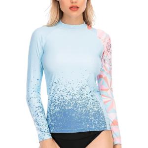 imageHUGE SPORTS Womens Rash Guard Long Sleeve Sun Protection UPF 50 Swimwear Shirts Quick Dry Swimsuit Surf TopTiger