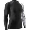 imageHUGE SPORTS Mens Swim Shirts Long Sleeve UPF 50 Rash Guard Sun Shirts UV Sun ProtectionBlack Hyena
