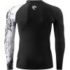 imageHUGE SPORTS Mens Swim Shirts Long Sleeve UPF 50 Rash Guard Sun Shirts UV Sun ProtectionBlack Hyena