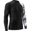 imageHUGE SPORTS Mens Swim Shirts Long Sleeve UPF 50 Rash Guard Sun Shirts UV Sun ProtectionBlack Mustang