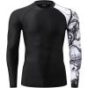 imageHUGE SPORTS Mens Swim Shirts Long Sleeve UPF 50 Rash Guard Sun Shirts UV Sun ProtectionBlack Mustang