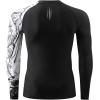 imageHUGE SPORTS Mens Swim Shirts Long Sleeve UPF 50 Rash Guard Sun Shirts UV Sun ProtectionBlack Wolf