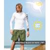 imageHUGE SPORTS Mens Swim Shirts Long Sleeve UPF 50 Rash Guard Sun Shirts UV Sun ProtectionWhite Lion
