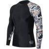 imageHUGE SPORTS Mens Swim Shirts Long Sleeve UPF 50 Rash Guard Sun Shirts UV Sun ProtectionSplit
